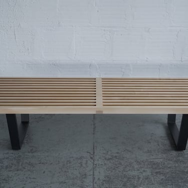 George Nelson Style Slatted Bench/Coffee Table