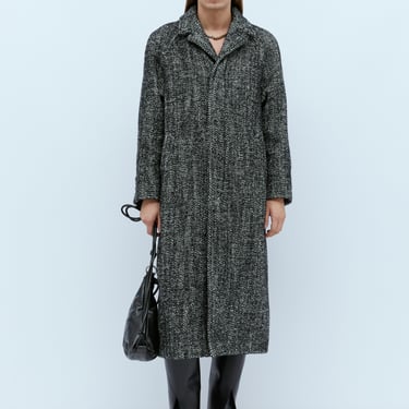 Dries Van Noten Men Marled Long Wool Coat