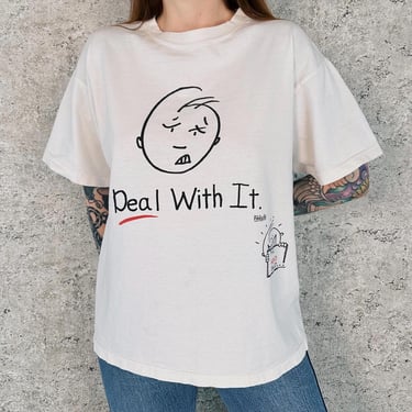 90's Grunge The Head Said Deal With It Attitude Freeze Tee Shirt T-Shirt 