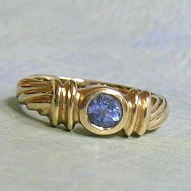 Vintage 14K Yellow Gold and Tanzanite Ring, Old 14K Gold Ring with Tanzanite Gemstone, Vintage 14k Gold Ring (#4484) 