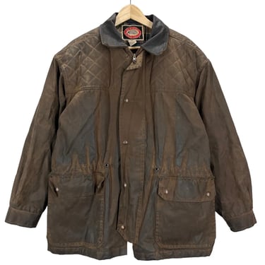 Men’s Australian Outback Wax Cotton Oilskin Flannel Lined Jacket Medium
