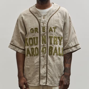 Kapital Unisex GREAT KOUNTRY Baseball Shirt, Beige French Linen