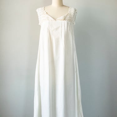 Antique Edwardian Nightgown Cotton 1910s Slip XS 