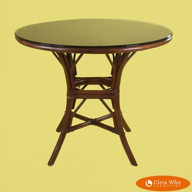 Vintage Round Rattan Table