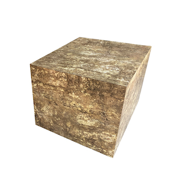 Faux Marble Cube Side Table (Two Available)