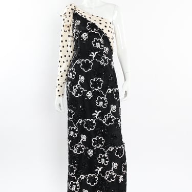 Sequin Floral Lace Polka Dot Dress