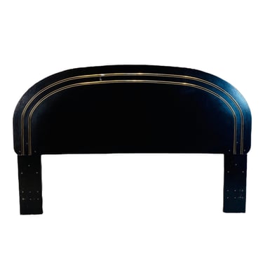 80s Postmodern Black Laminate King Headboard, Contemporary Headboard, Postmodern Bedroom Furniture 