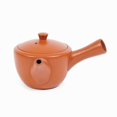 Shudei Red Clay Ceramic Teapot Japanese Kyusu Tea Stamped 