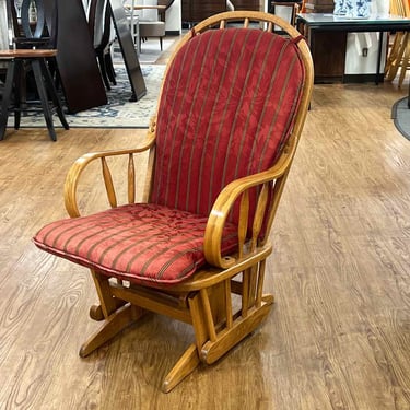 Glider Chair w/ Red & Green Striped Cushion