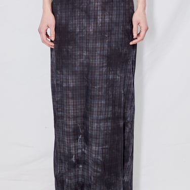 Black Dyed Flannel Maxi Skirt