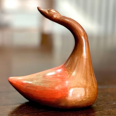VINTAGE: Authentic Chulucanas, PERU Handmade Clay Swan Pottery - Signed Pottery - Native Peru Artisan Gabino Moncada - SKU 32-B-00035195 