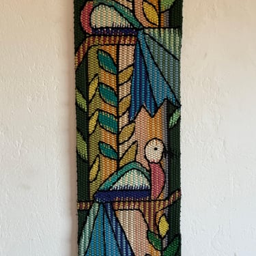 Eila Ampula Brazilian Modern Two Birds Wall Art Tapestry, 2002