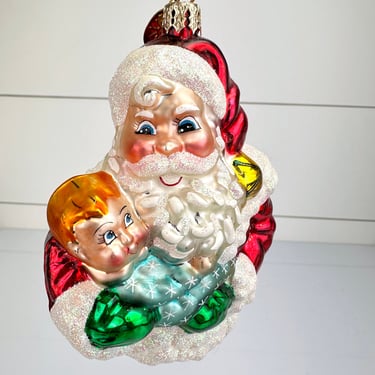 Christopher Radko ONEZIE TWOSOME Santa Baby 2001 Glass Christmas Ornament 