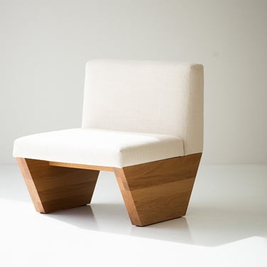 Modern Lotus Side Chair in White Oak 