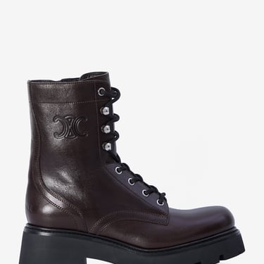 Celine Women Triomphe Rangers Mid Lace-Up Boots