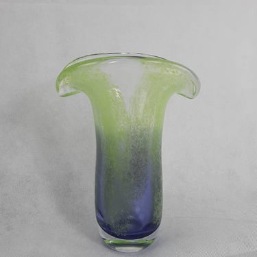 Vintage Glass Vase, Mid Century Glass Vase, Glass Flower Holder, Glass Art 