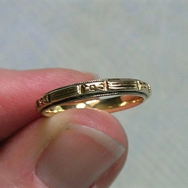 Vintage 14K Yellow Gold Band Ring, Vintage 14K Floral Ring, Vintage Eternity Ring Band Size 3.75 (#4166) 