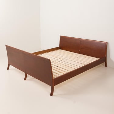 Mid century queen size bed by J.P.Iversen , Denmark 1950s 