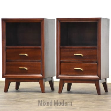 Refinished Mahogany Nightstands - A Pair 
