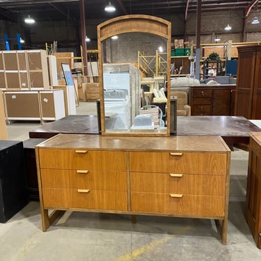 Dixie Furniture Mid-Century Modern Dresser with Mirror