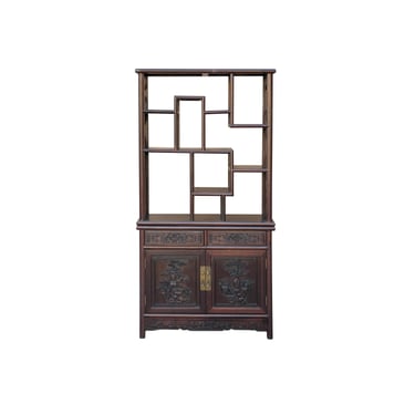 Brown Oriental Two Sided Display Curio Cabinet Room Divider cs6113BE 