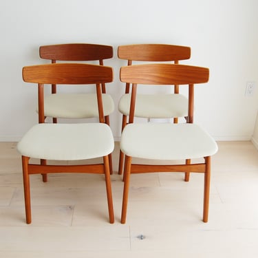 Set of 4 Danish Modern Bruno Hansen Teak Dining Chairs Bruno Kaernulf Made in Denmark 