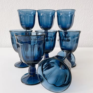 Set of 8 Blue Goblets