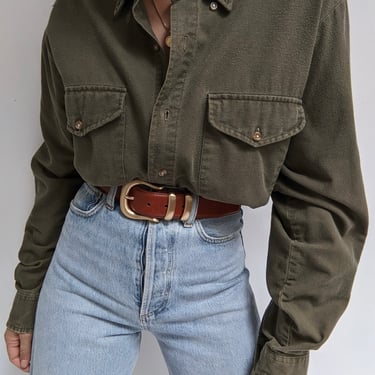 90s Faded Olive Button Down