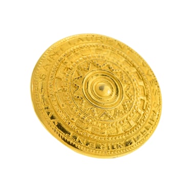Yves Saint Laurent Vintage Gold Coin Medallion Scarf Ring