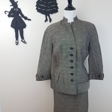 Vintage 1940's Suit Set / 50s Jacket and Skirt S/M 