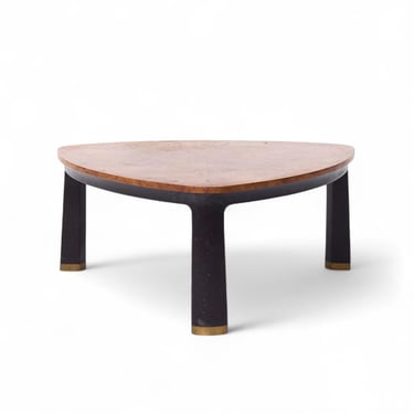 Edward Wormley for Dunbar Mid Century Carpathian Elm Burlwood Coffee Table - mcm 