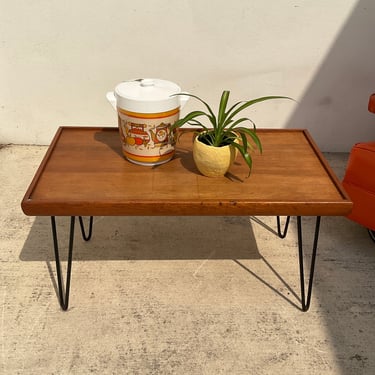 Wooden Coffee Table with Hair Pin Legs