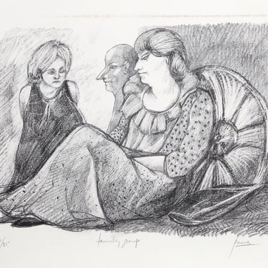 Peter Paone, Family Group, Lithograph, signed and numbered in pencil 