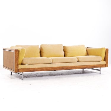 Founders Mid Century Cane and Walnut Sofa - mcm 