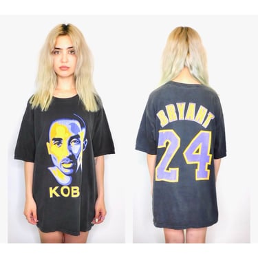 Kobe Bryant LA Lakers Shirt // vintage Los Angeles World Champions dress tee t-shirt 90s oversize faded // O/S 