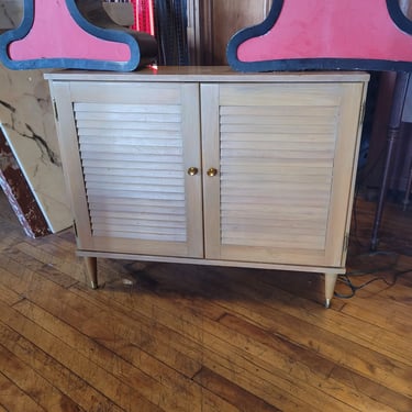2 Fan Door Raw Wood Console Cabinet