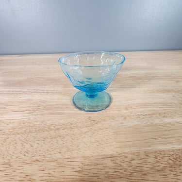 Morgantown Seneca Driftwood Blue Champagne Glass Sherbet Dessert Bowl 