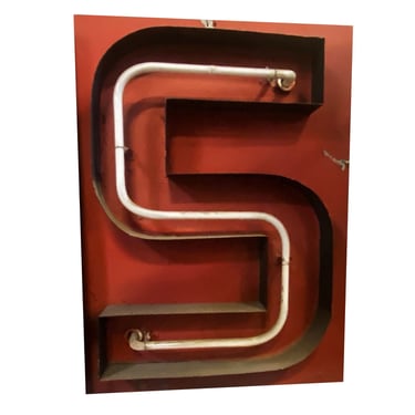 Large Vintage Neon Marquee Letter "S" From Pan American Auditorium 