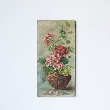 Les Géraniums Floral Oil Painting
