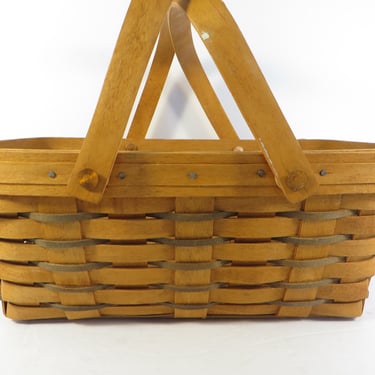 Vintage Logaberger Basket with Handles - 1990 Longaberger Handled Basket 