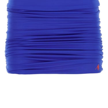 The Attico Woman Electric Blue Stretch Nylon Mini Skirt
