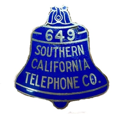 Vintage Southern California Telephone Company Badge 