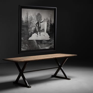 Graphite on Paper Drawing by Ethan Murrow / X-Frame Table