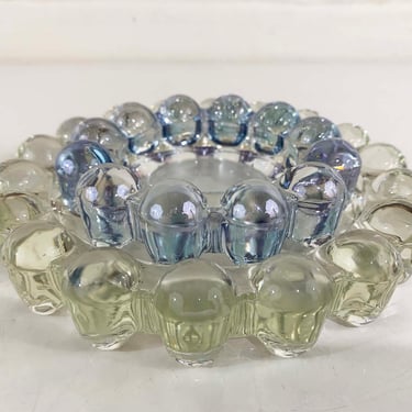 Vintage Boopie Bubble Glass Ashtray Decor Trinket Ring Dish Gift Large Groovy Pad Bar Coffee Table Mid-Century 1980s 