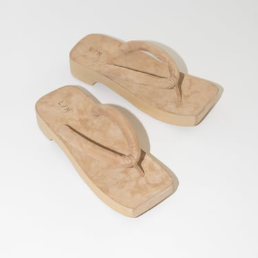 Suede Zori Clog Sandal in Sand