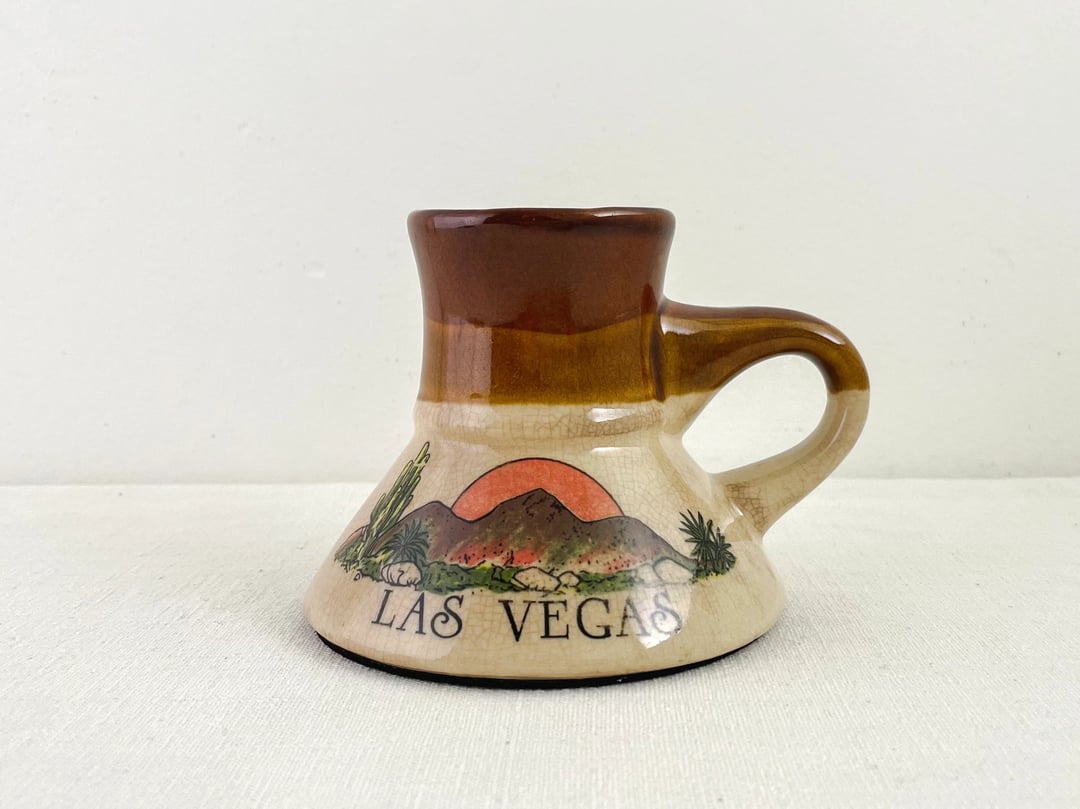 Vintage Stoneware No Spill Coffee Mug