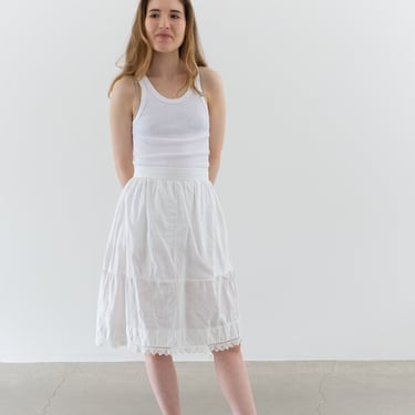 Vintage White Cotton Crochet Antique Skirt | Summer Petticaot | S3 