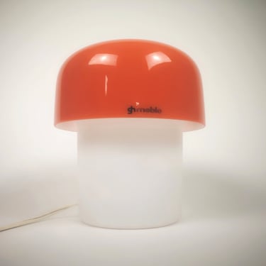 Retro Luggi Massoni Table Light, Vintage Mushroom Nighstand Lamp, Meblo for Guzzini Light, Mid Cetury Light, Lamp from 70s, Orange Light,MCM 