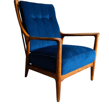 Mid Century Modern Oak Lounge Chair by Jack Van Der Molen