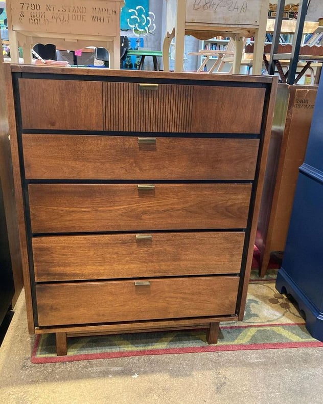 Classic styling mid century chest of drawers 37” x 18.25” x 48” Call 202-232-8171 to purchase